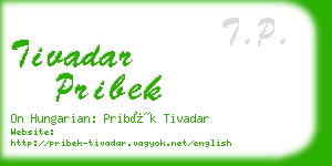 tivadar pribek business card